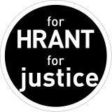  [lollipop sign: &ldquo;for HRANT for justice&rdquo;] 